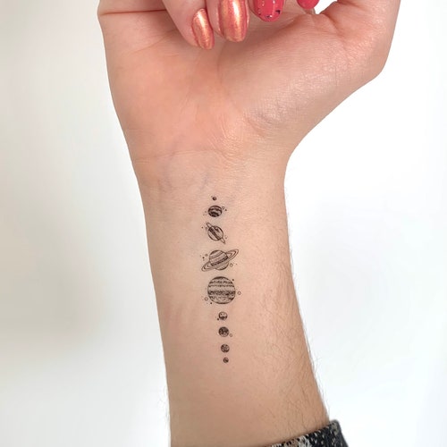 Buy Minimalist Solar System Temporary Tattoo set of 2 Small Online in India   Etsy