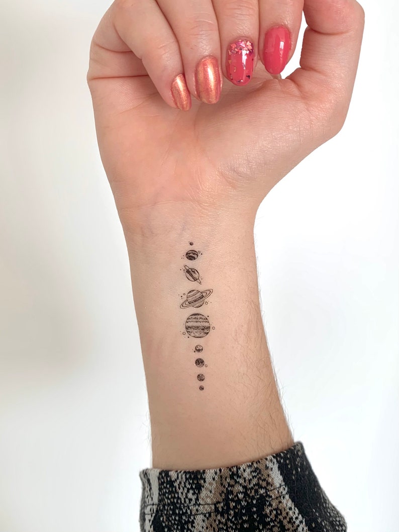 Solar System/Planets set of 2 Temporary Tattoo image 1