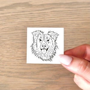 Border Collie Dog Drawing Sketch (set of 2) - Temporary Tattoo