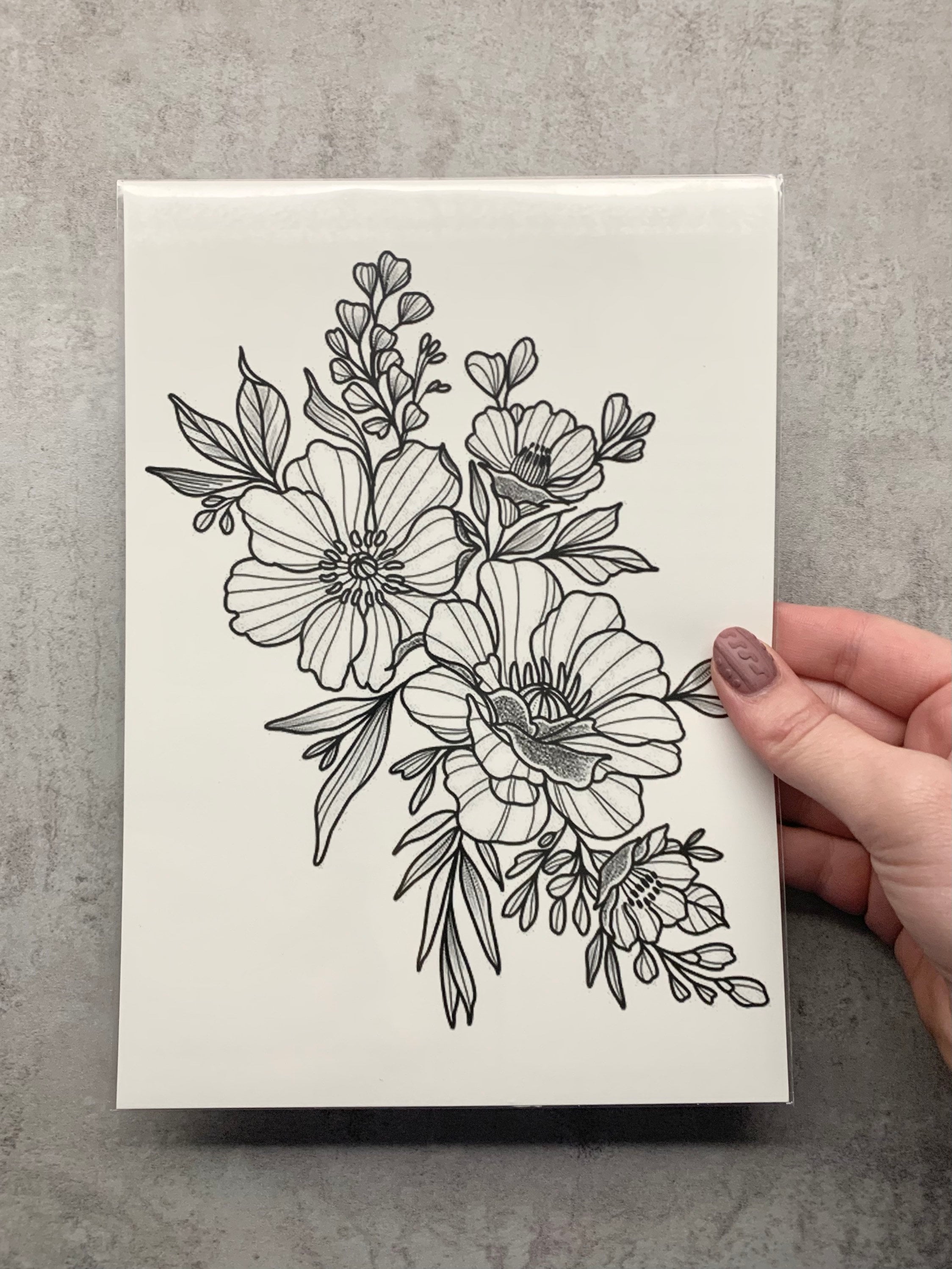 Custom Floral Tattoo Design (Small Size) – Lara Vinck