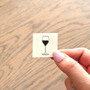 Wine Glass (set of 2) - Temporary Tattoo