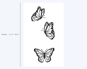 Triple Butterflies (set of 2) - Temporary Tattoo