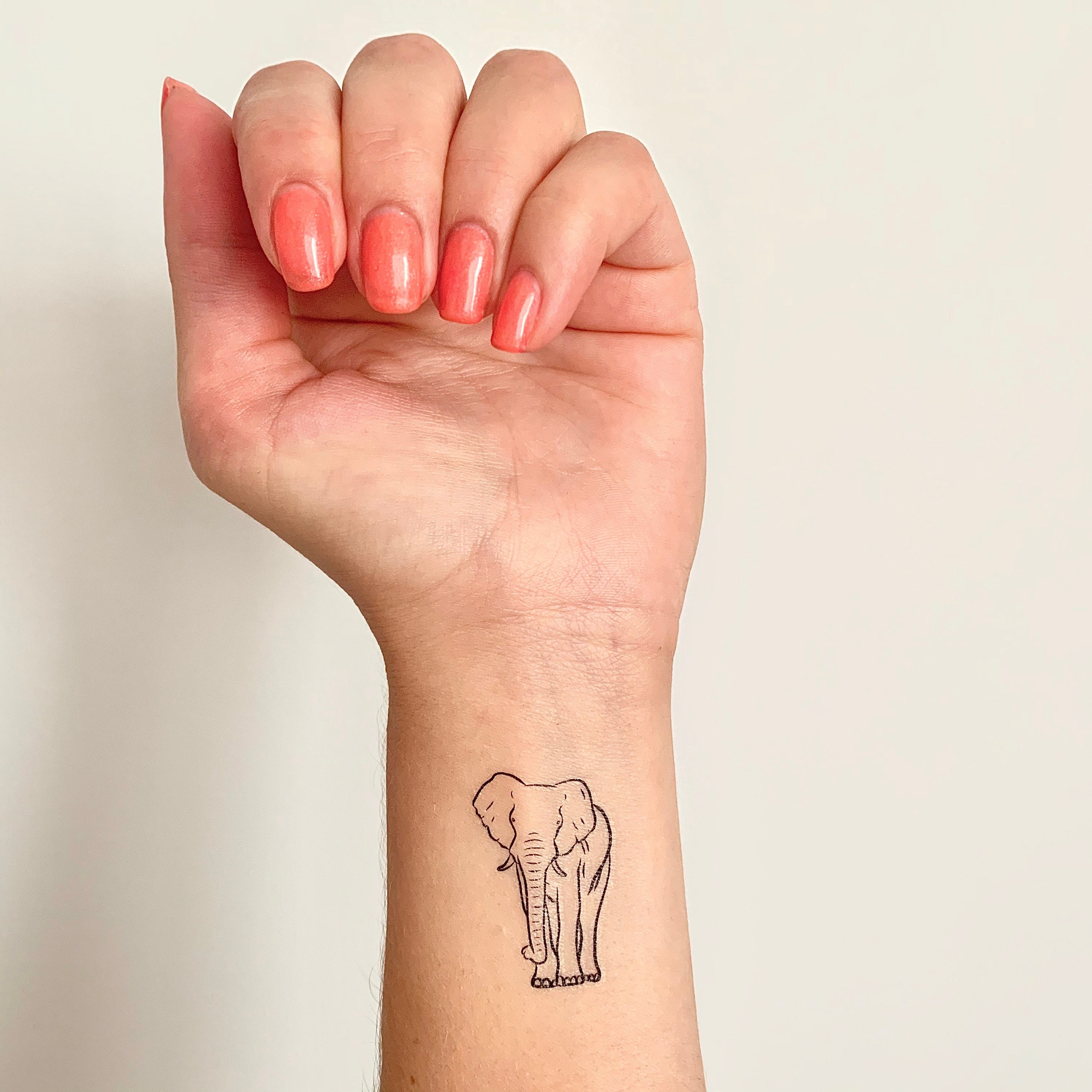 Elefante juego de 2 Tatuaje Temporal - Etsy España