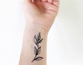 Blatt (2er-Set) - Temporäres Tattoo