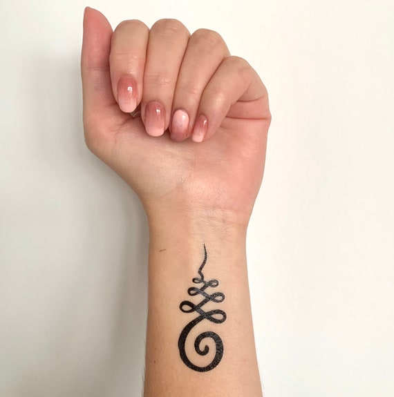 Unalome Swirl Bold set of 2 Temporary Tattoo - Etsy Finland Unalome Swirl Bold set of 2 Temporary Tattoo - Etsy Finland