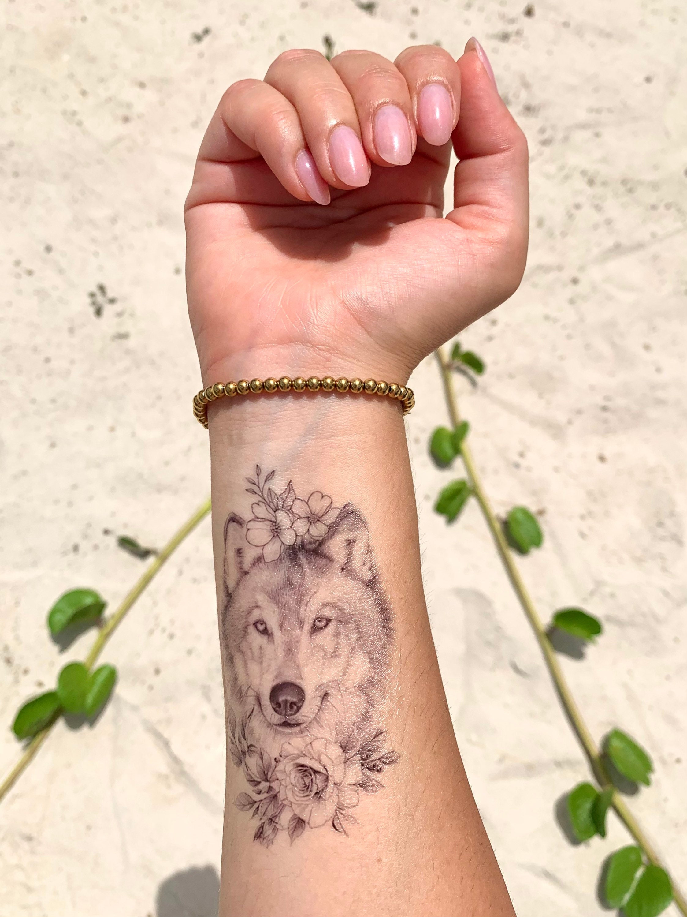 Buy Wolf Flower set of 2 Temporary Tattoo Online in India  Etsy