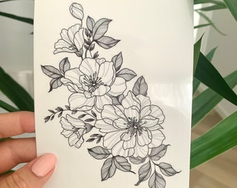 Floral A6 F (set of 2) - Temporary Tattoo