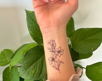 Lilien Wildblume (2er-Set) - Temporäres Tattoo