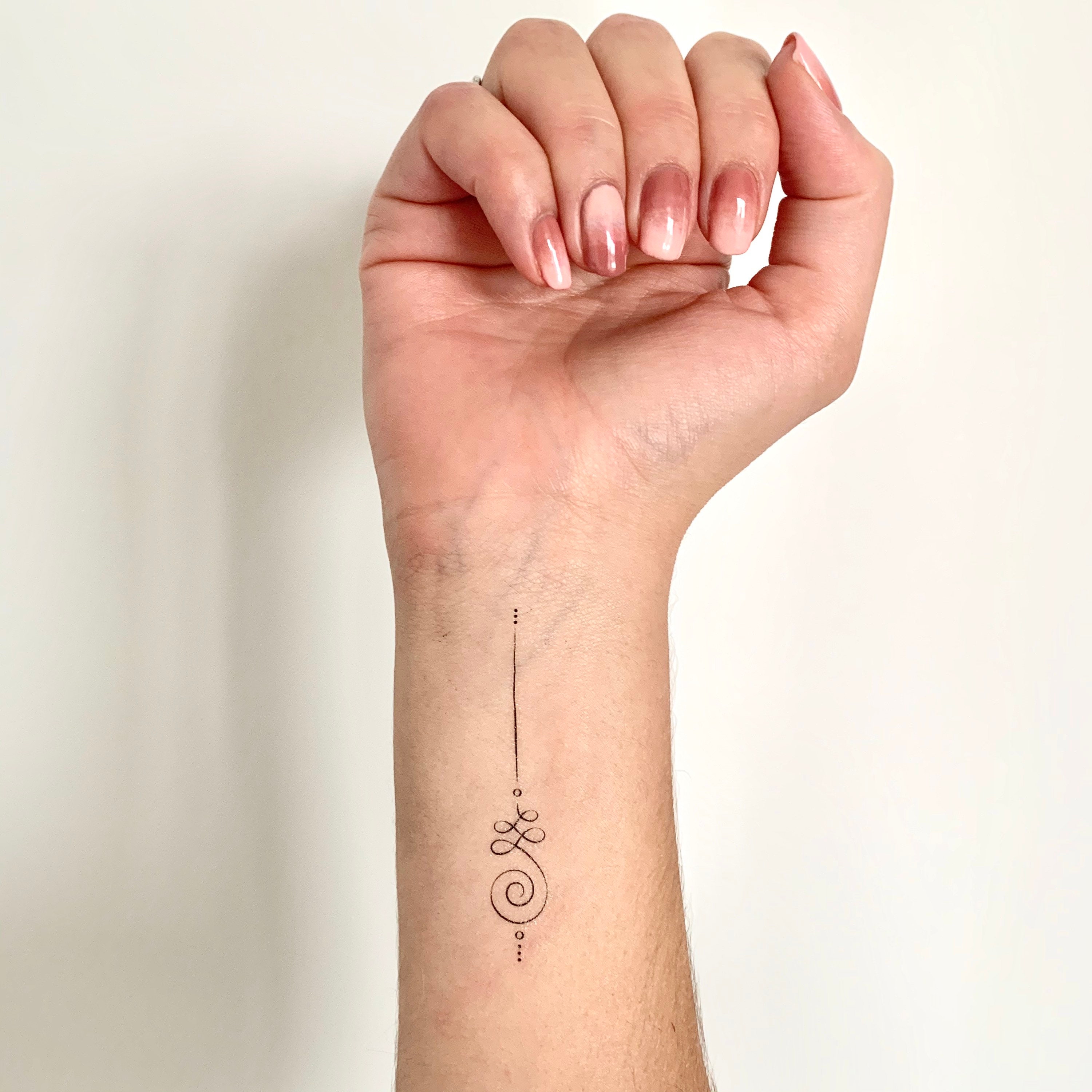 Unalome Fine Lined set of 2 Temporary Tattoo - Etsy Unalome Fine Lined set of 2 Temporary Tattoo - Etsy