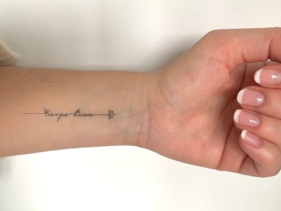 Tribal Carpe Diem Temporary Tattoo  Fade Away Tattoo