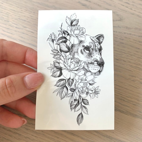 Цветок львицы (набор из 2) - Временная татуировка