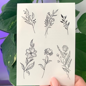 6 Wild Flower - Temporary Tattoo