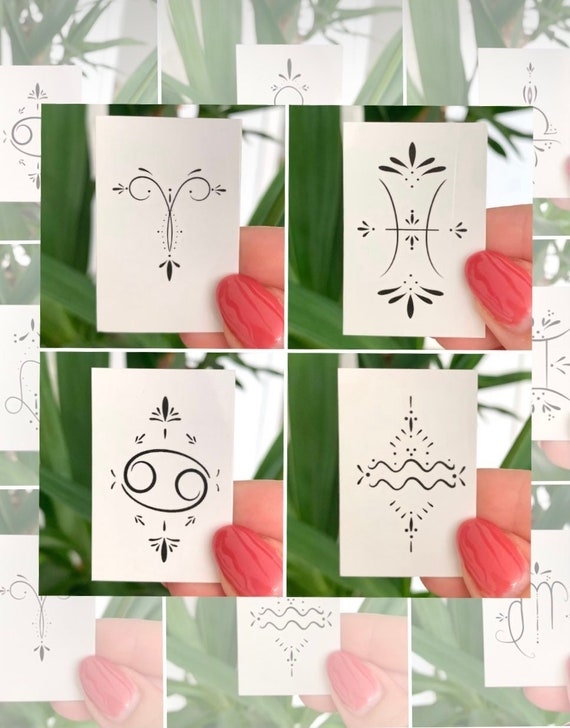 Zodiac Signs/horoscope (set of 2) - Temporary Tattoo - Etsy