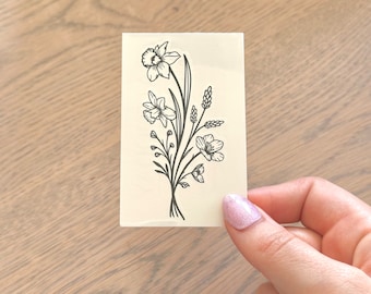 March Birthflower | Daffodil | Cherry Blossom (set of 2) - Temporary Tattoo