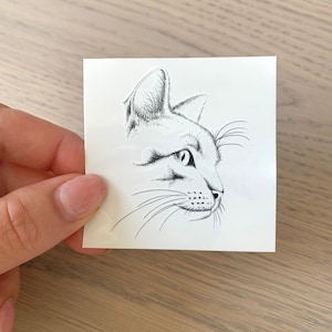 Cat Sketch (set of 2) - Temporary Tattoo