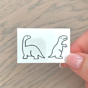 Duo Dinosaurs set of 2 Temporary Tattoo image 2