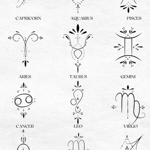 Zodiac Signs/horoscope set of 2 Temporary Tattoo - Etsy