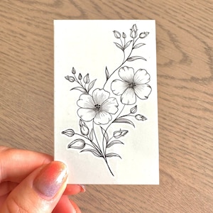 Cosmos Wild Flower (conjunto de 2) - Tatuagem Temporária