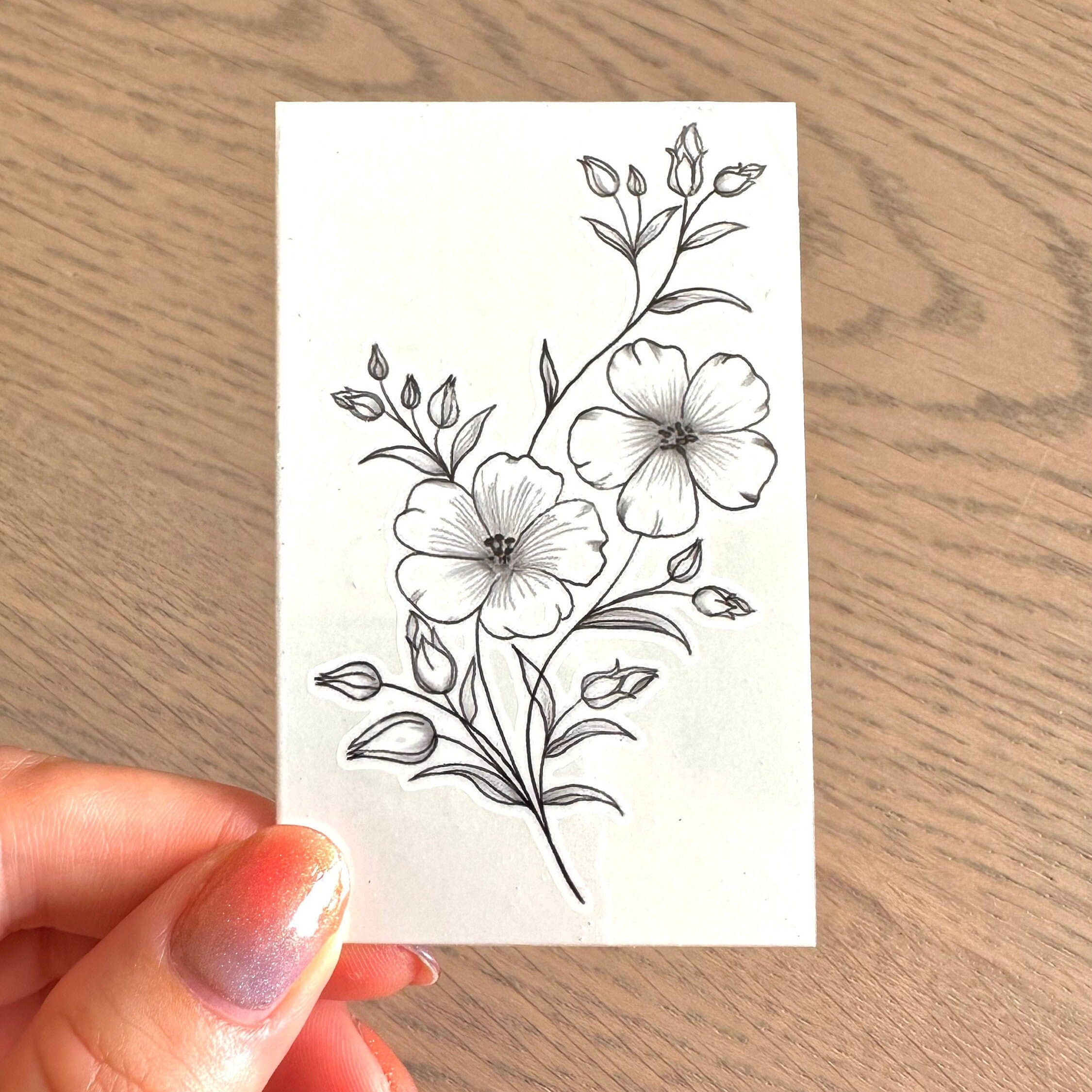 Marigold and Cosmos Flower Tattoo Design