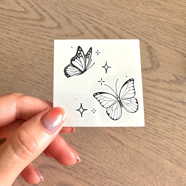 Double Butterflies Sparkle/Stardust (set of 2) - Temporary Tattoo