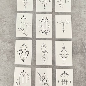 Zodiac Signs/Horoscope (set of 2) - Temporary Tattoo