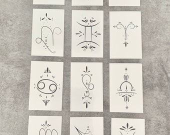 Zodiac Signs/Horoscope (set of 2) - Temporary Tattoo