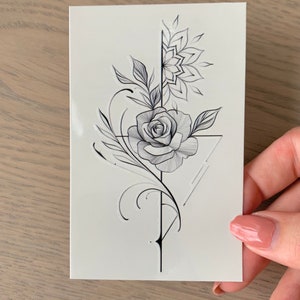Triangle Rose (set of 2) - Temporary Tattoo