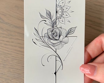 Triangle Rose (set of 2) - Temporary Tattoo