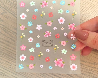 Nail Decals/Stickers - Colored Flowers