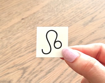 Signo del Zodíaco Leo Simple (juego de 2) - Tatuaje Temporal