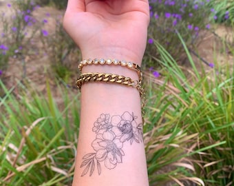 Floral b (lot de 2) - Tatouage Temporaire