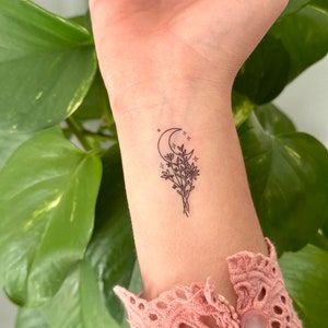 Flower Moon (set of 2) - Temporary Tattoo