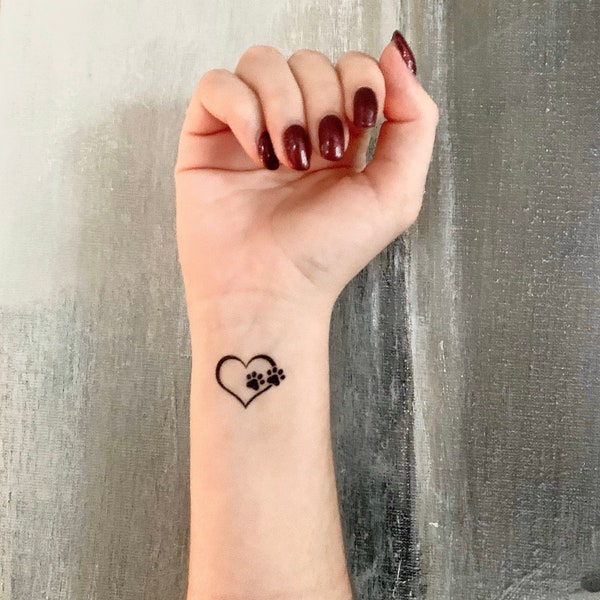 Patte de Coeur (lot de 2) - Tatouage Temporaire