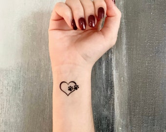 Heart Paw (set of 2) - Temporary Tattoo