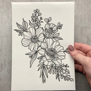 Big/Huge Floral tattoo - Temporary Tattoo
