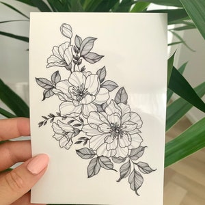 Floral A6 F (conjunto de 2) - Tatuagem Temporária