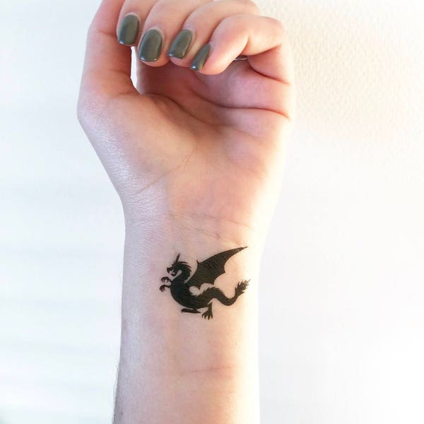 Temporary Dragon Tattoo Etsy