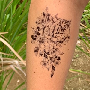 Tiger Flower (set of 2) - Temporary Tattoo