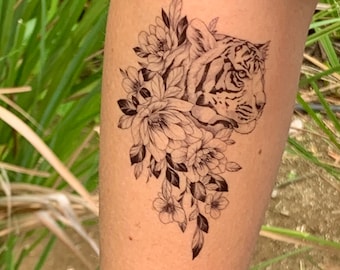 Tiger Flower (set of 2) - Temporary Tattoo