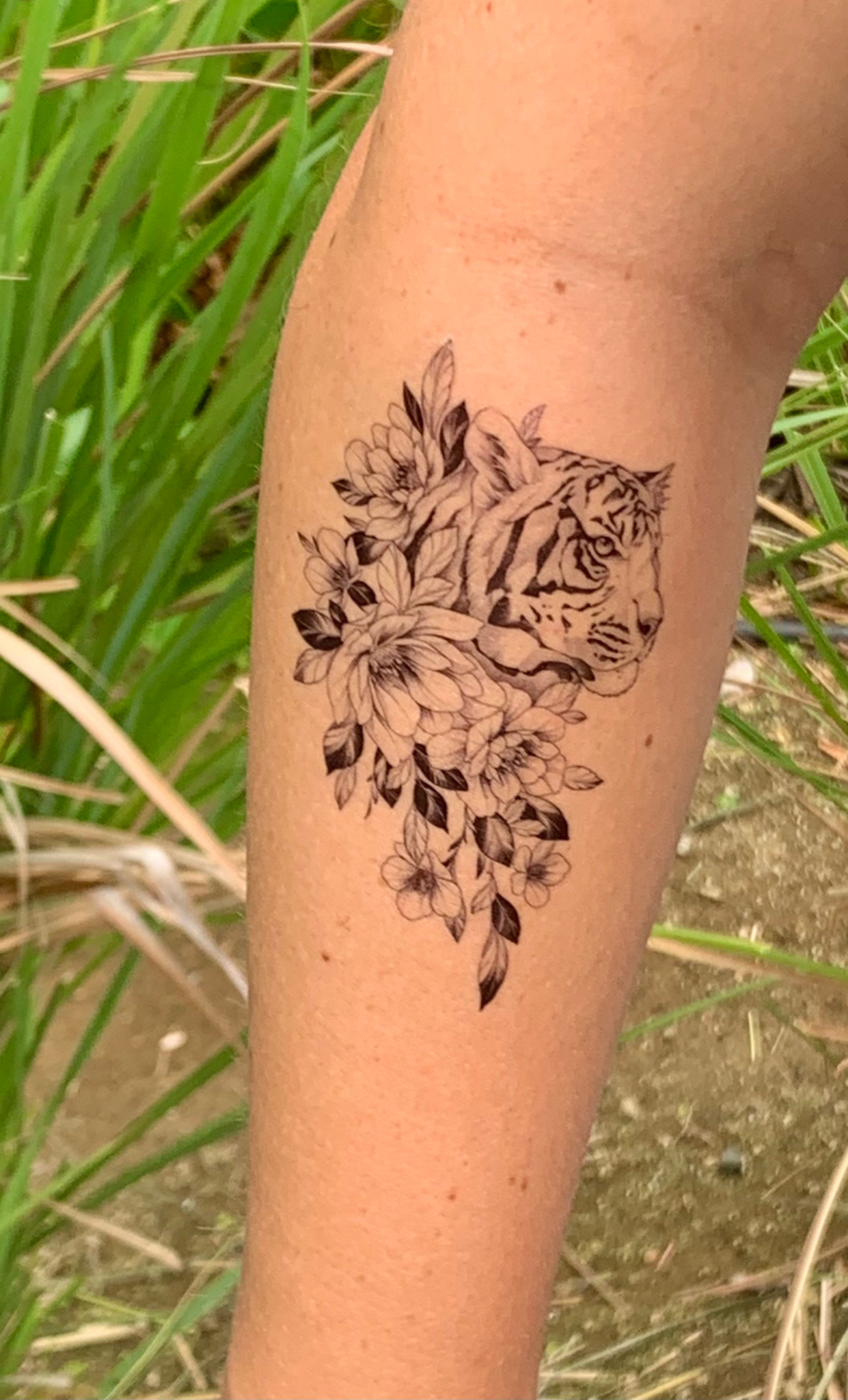 Buy Tiger Flower Tattoo Online In India  Etsy India