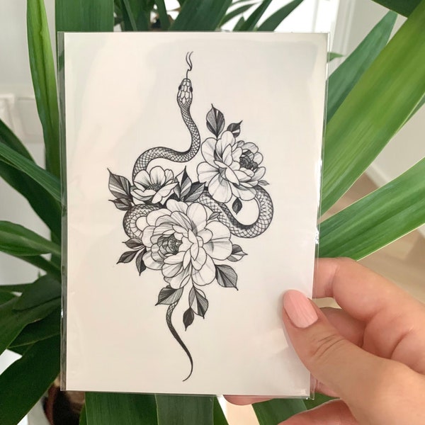 Floral Snake (set of 2) - Temporary Tattoo