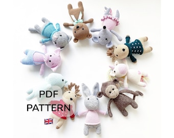 Amigurumi Animal Crochet Pattern Bundle, 9 Crochet Animal Patterns, PDF Crochet Pattern Bundle, Cute Animal Toy