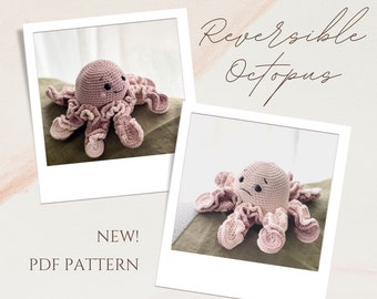 PATROON - Omkeerbare Octopus - amigurumi patroon, haakpatroon, PDF