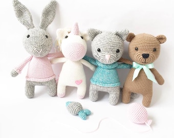 4 PATTERNS - Gusto & Friends - amigurumi pattern, crochet pattern, PDF