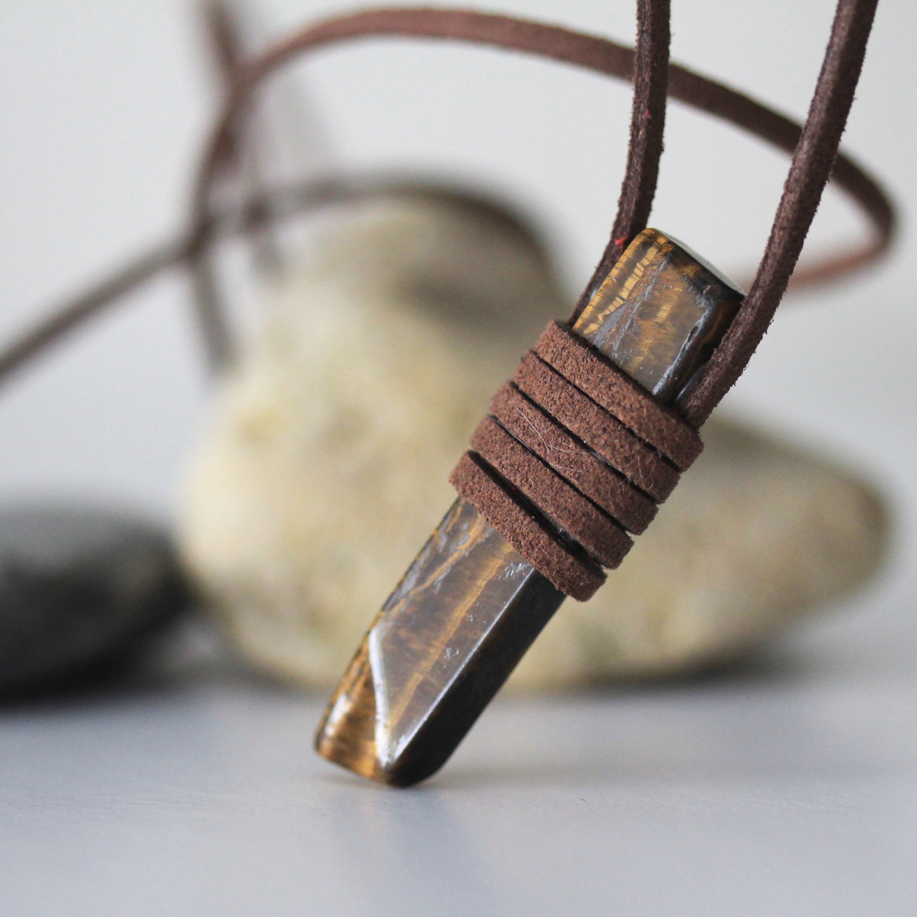 Eye of the Tiger Pendant Crystal Necklace Tiger Eye Necklace
