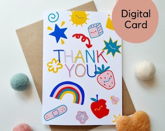 Rainbow Teacher Thank You Card: Fun A6 Printable (Digital Download)
