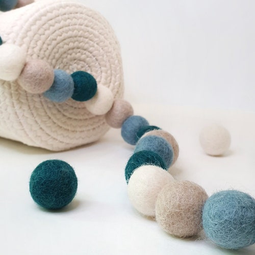Pom Pom Garland Boys Room Decor Felt Ball Garland Nursery Etsy