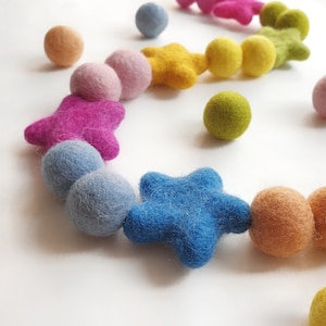 Bright Star Pom Pom Garland - Felt Ball Nursery Decor