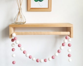 Valentines Day - Rose Pom Pom Garland - Felt Ball Nursery Decor