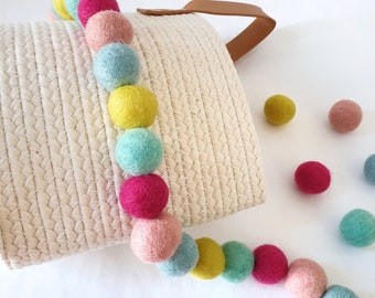 Candy Rainbow Pom Pom Garland - Felt Ball Nursery Decor